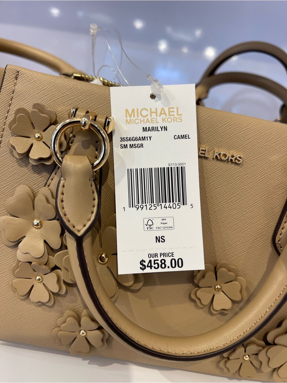 MICHAEL KORS Marilyn Sm Floral Embellished Satchel Messenger Crossbody
Camel
NWT - Picture 5 of 14